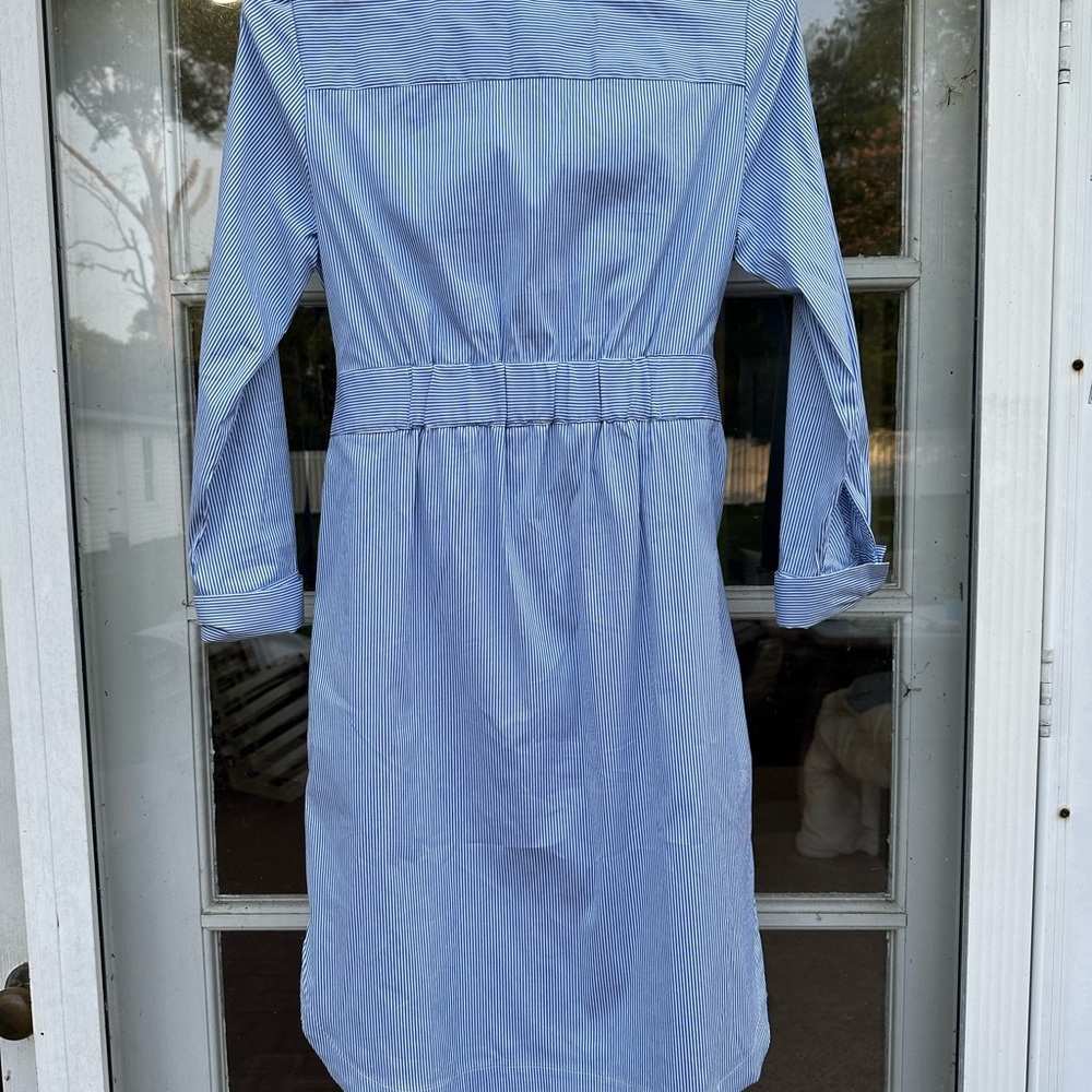 Chico’s Striped Tie Waist Shirt Dress - Picture 9 of 12